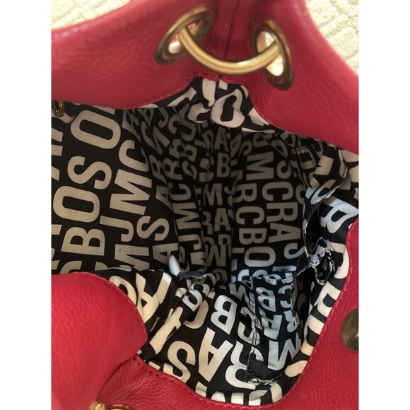 Marc by Marc Jacobs Classic Q Hillier Leather Hobo‎ Bag Wild Raspberry Red - Picture 7 of 9